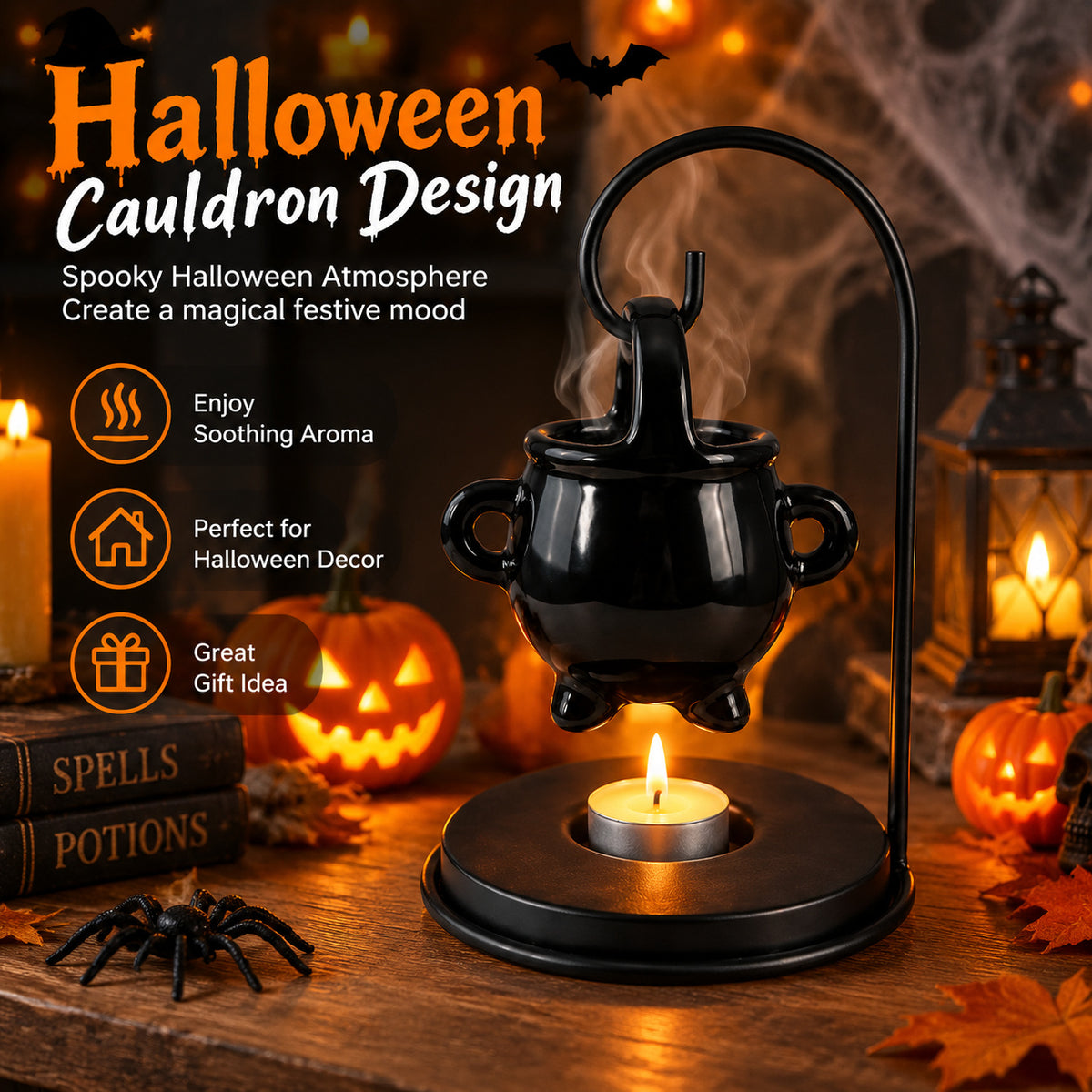 Midnight Cauldron Wax Melt Burner