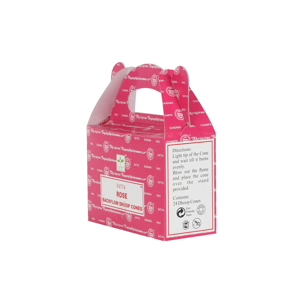 Satya Rose Backflow Incense Cones - Set of 6 Packets