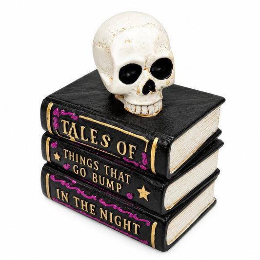 Haunted Library Skull Book Stack