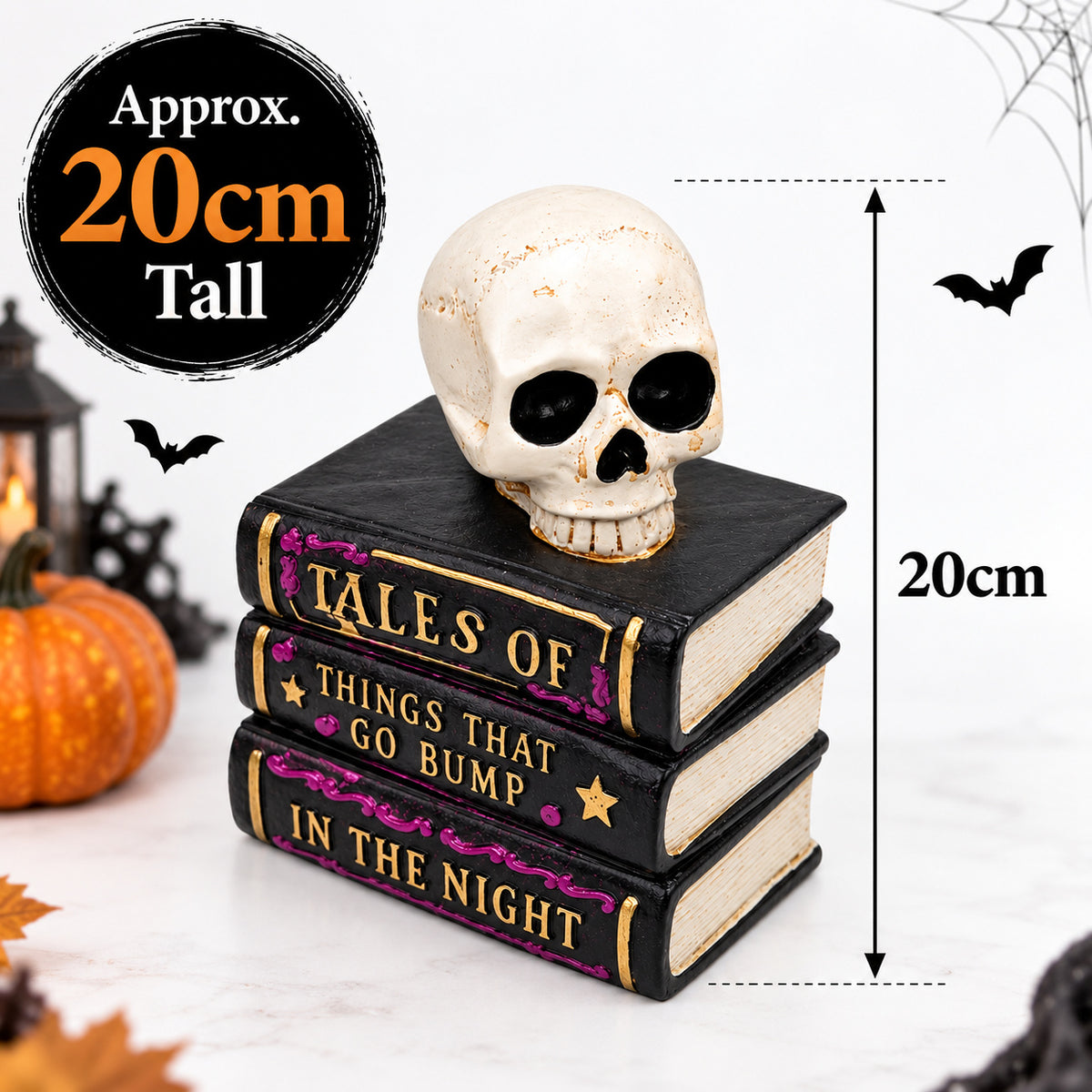 Haunted Library Skull Book Stack