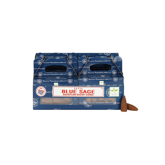 Satya Blue Sage Backflow Incense Cones - Set of 6 packs