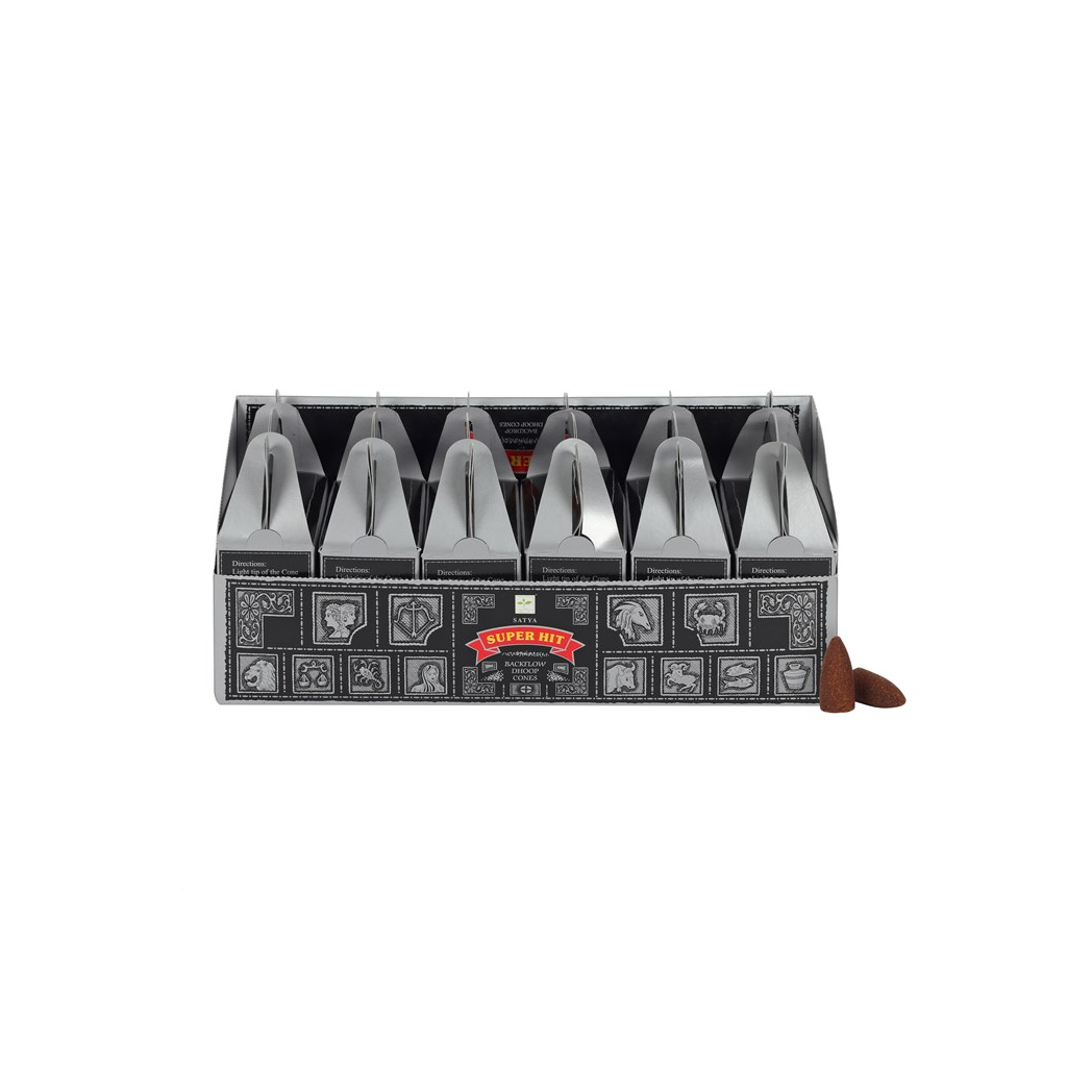 Satya Superhit Backflow Incense Cones - Set of 6 Packets