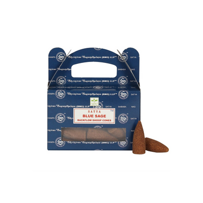 Satya Blue Sage Backflow Incense Cones - Set of 6 packs