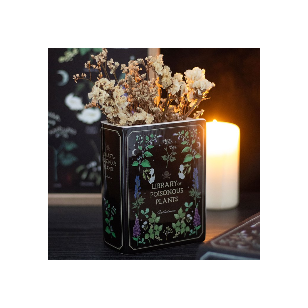 Poisonous Plants Book Shaped Ceramic Vase