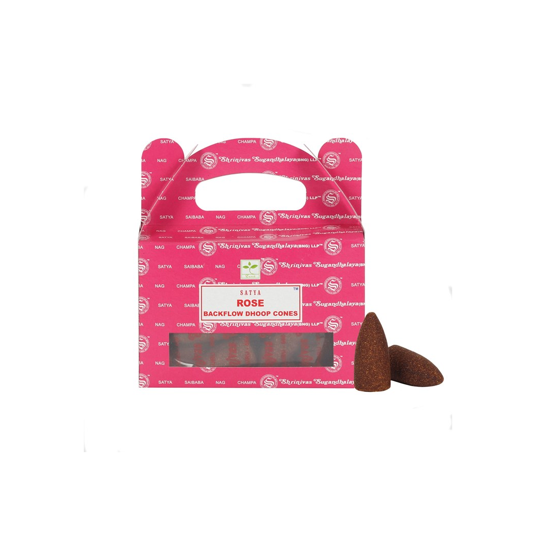 Satya Rose Backflow Incense Cones - Set of 6 Packets