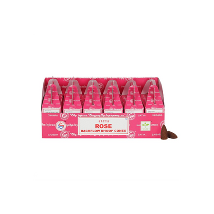 Satya Rose Backflow Incense Cones - Set of 6 Packets